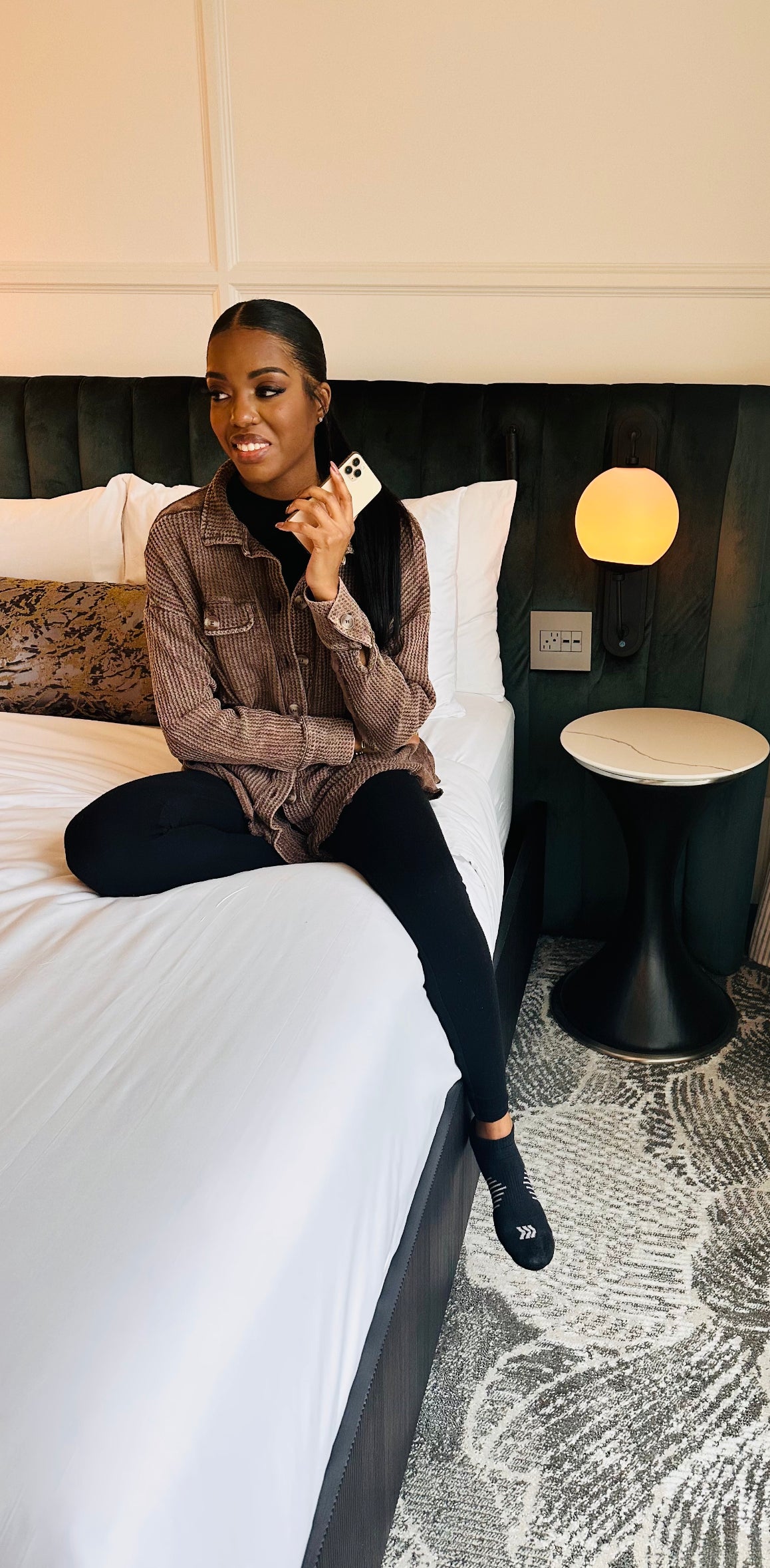 brown corduroy shacket smiling .jpg__PID:fb2c1809-7b73-4ae7-a7cb-adc133a2f71b