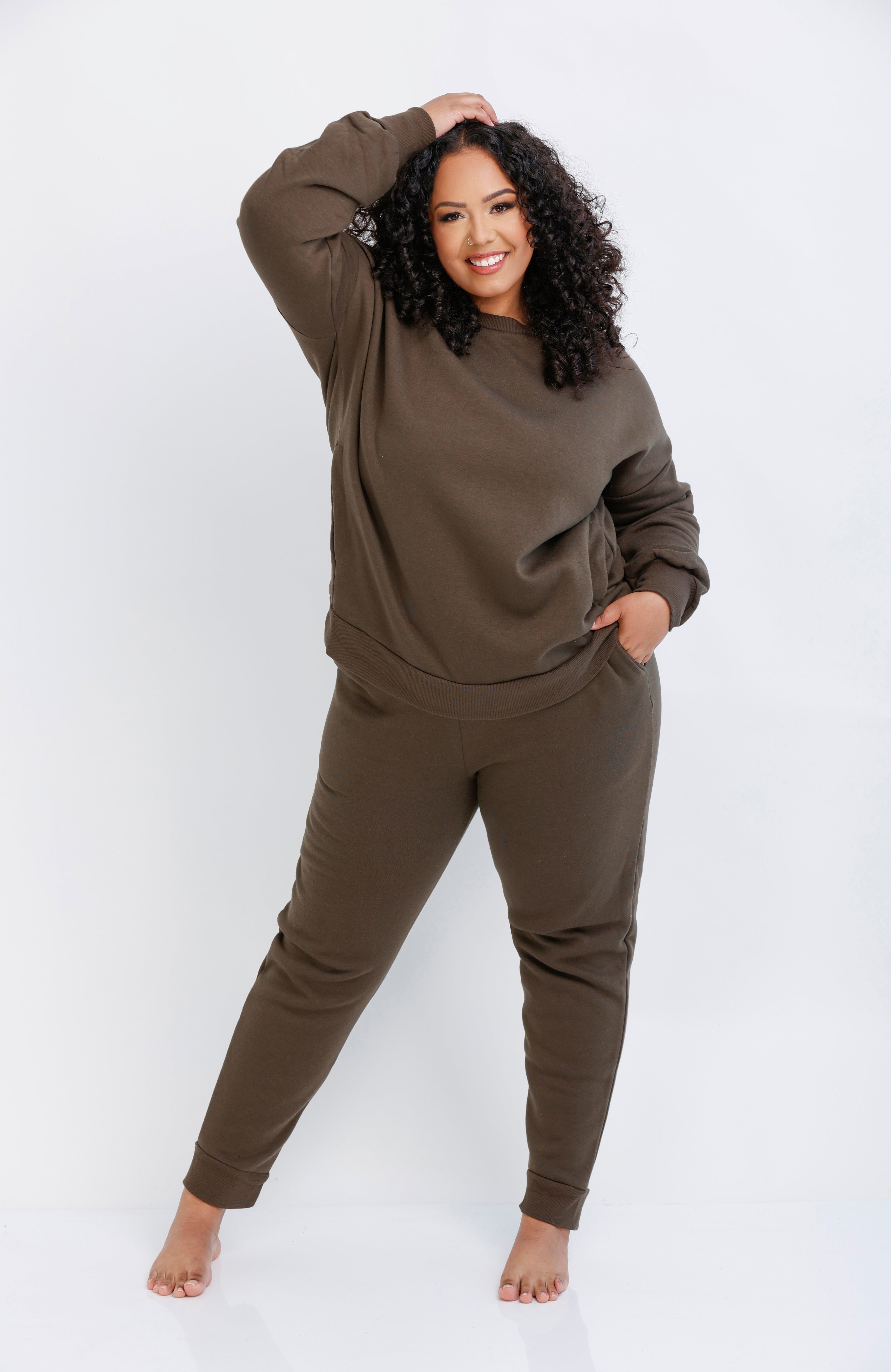 Plus Size R&R Oversized Pocketed Set  Oversized Jogger Set with Pocke –  Desired Apparel