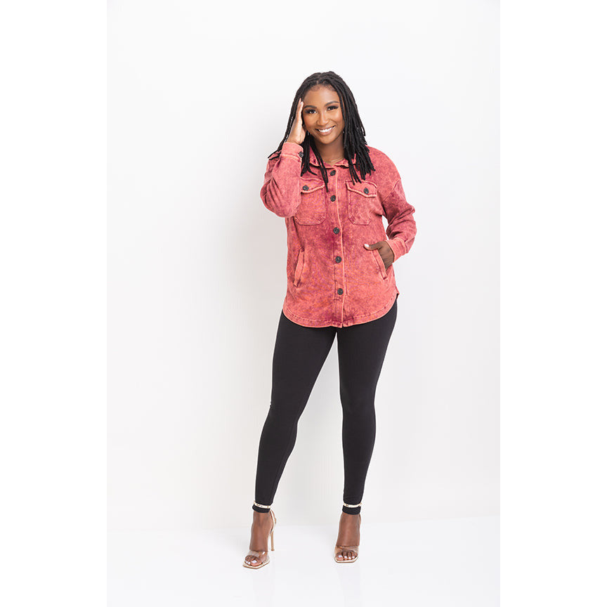 Erin Pocketed Button Down Shacket