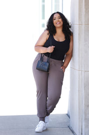 Plus Size Grey Cargo Joggers